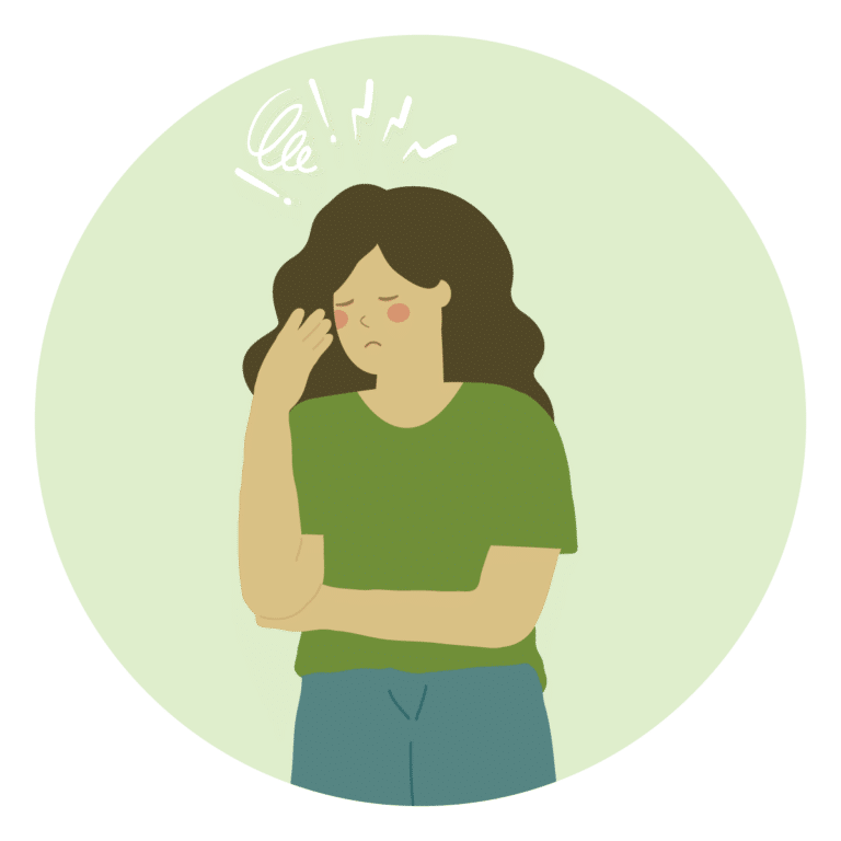 cartoon of frustrated woman